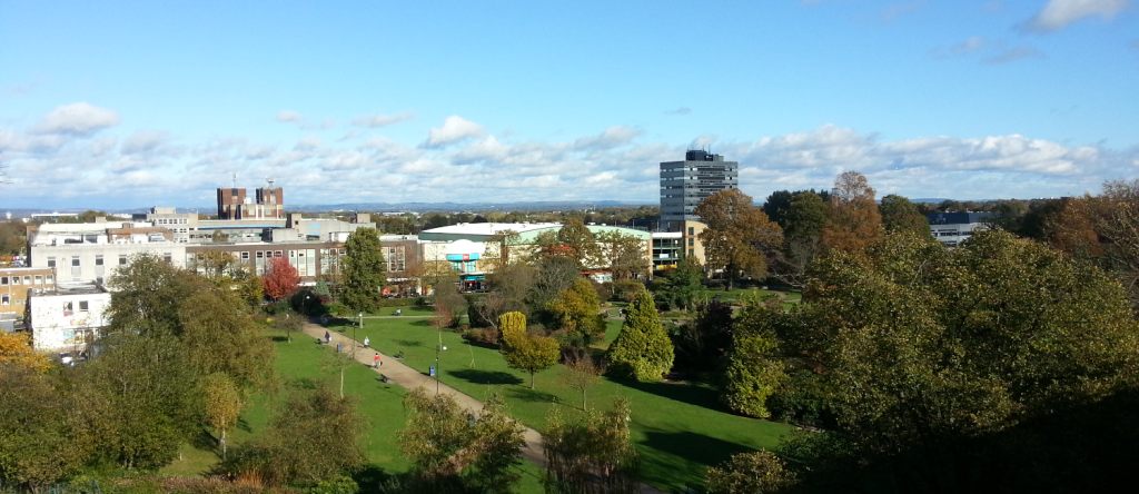 An aerial image of Crawley